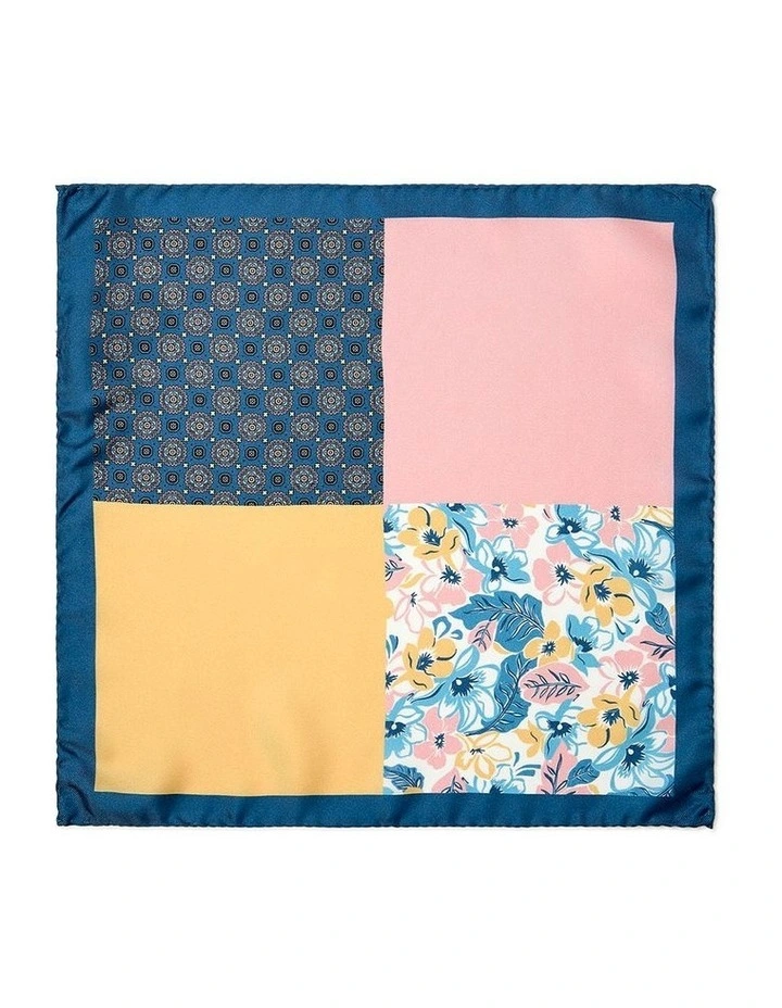 Shadow Floral 4-Way Silk Pocket Square in Yellow image 1