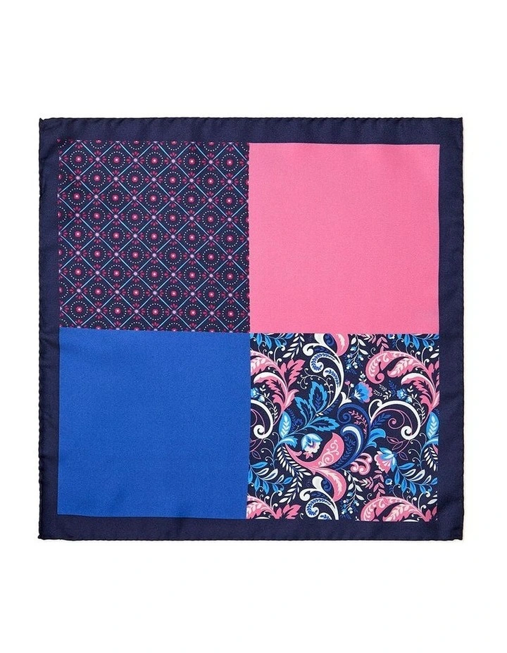 Lattice 4-Way Silk Pocket Square in Pink image 1