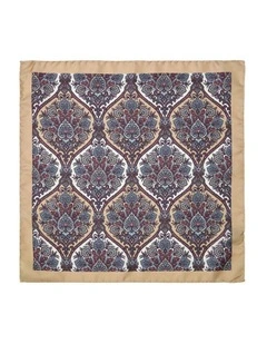 Framed Bouquet Silk Pocket Square in Rust