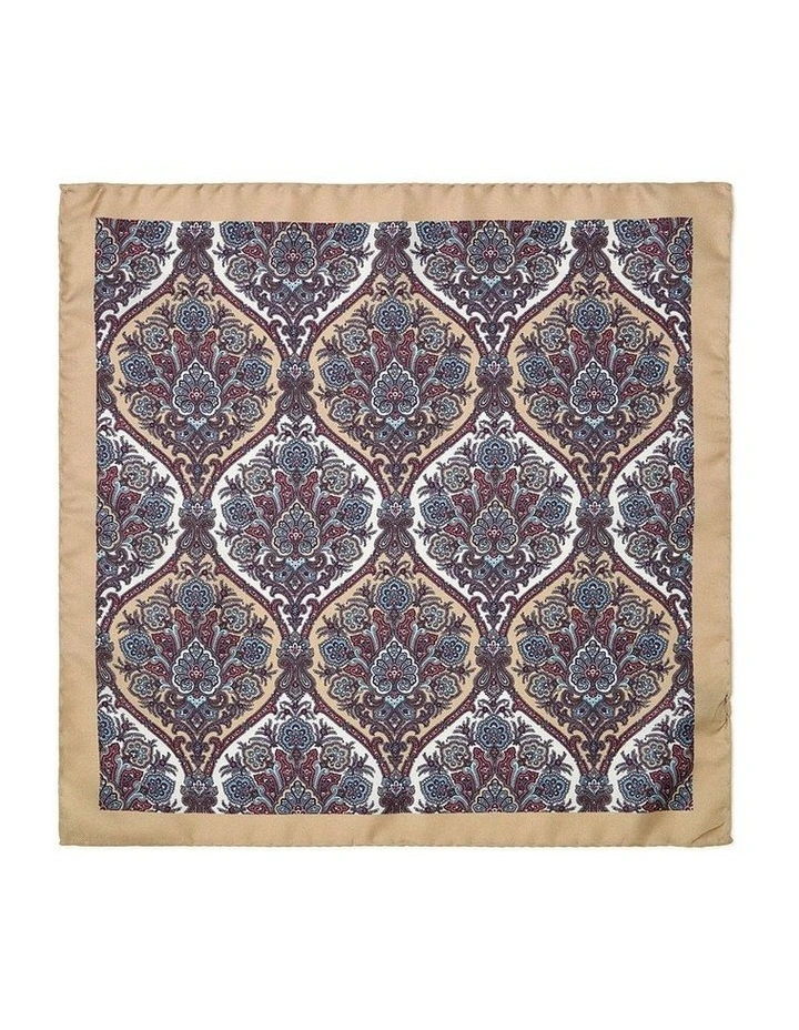 Framed Bouquet Silk Pocket Square in Rust image 1