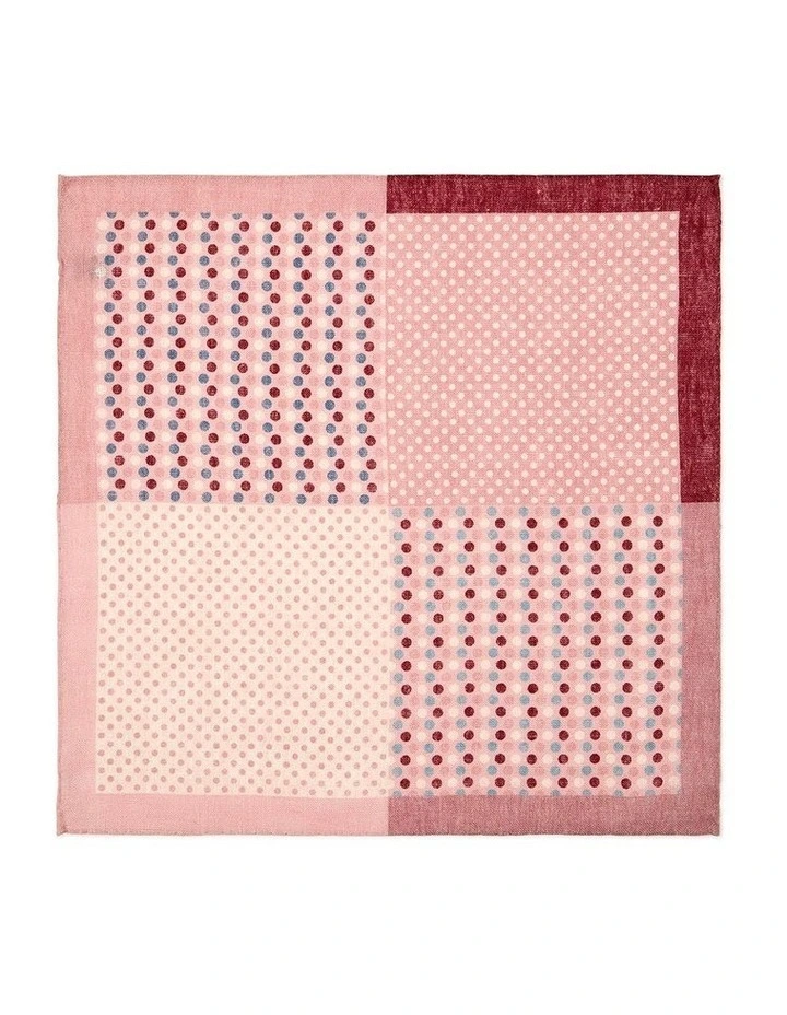 Polkadot Linen Pocket Square in Pink image 1