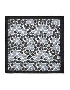 Hibiscus Silk Pocket Square in Black & White