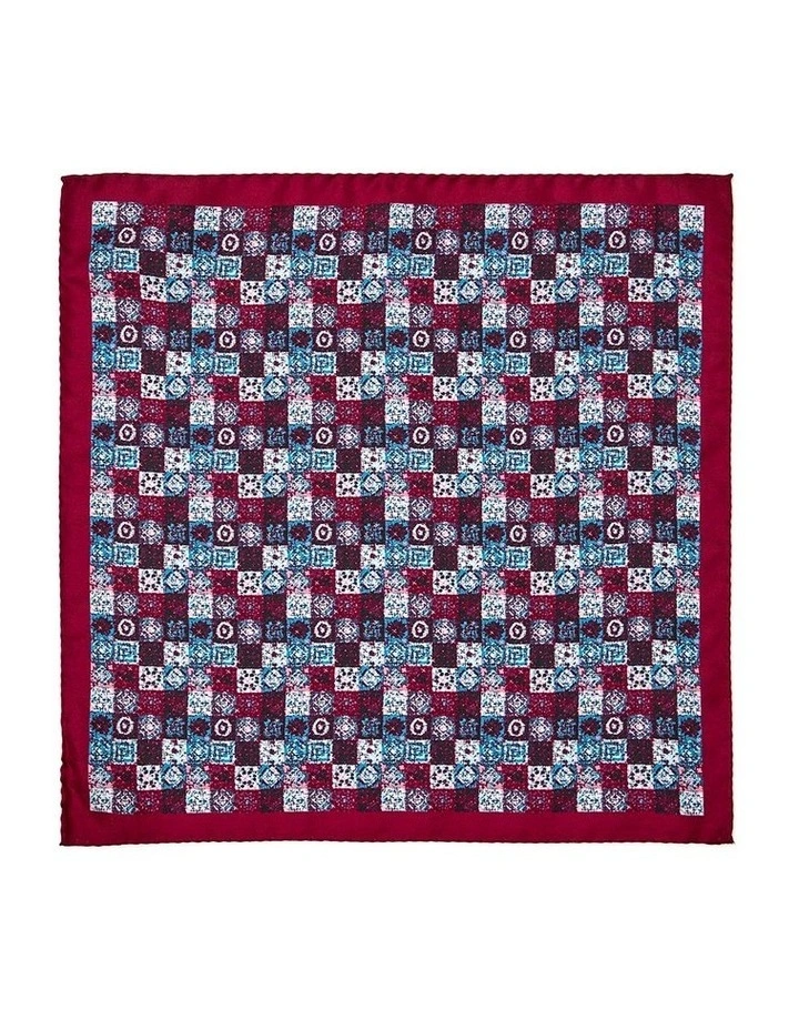 Quilt Squareuares Silk Pocket Square in Bordeaux image 1