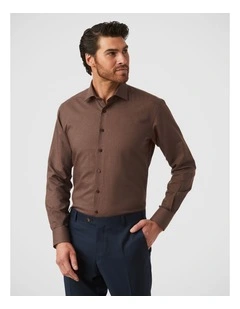 Hadfield Modern Fit Shirt In Coffee