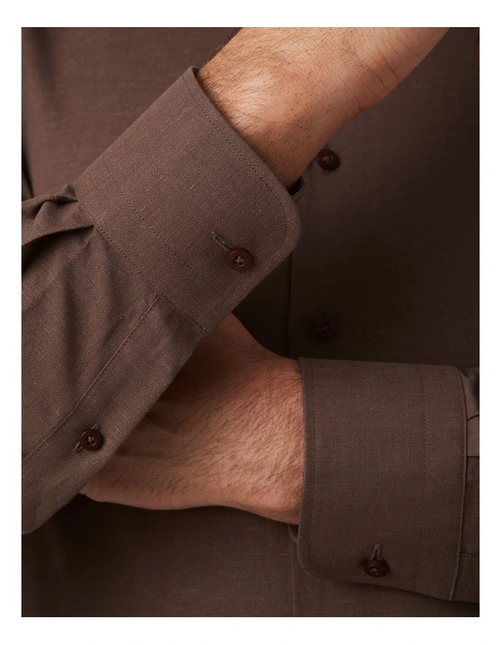 Hadfield Modern Fit Shirt In Coffee image 2