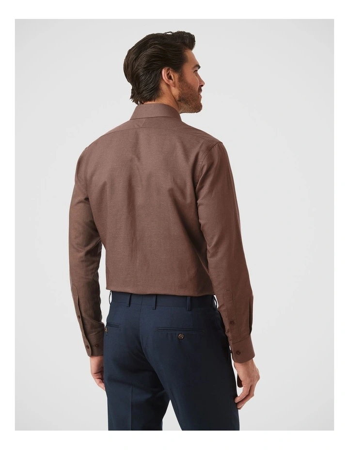 Hadfield Modern Fit Shirt In Coffee image 4