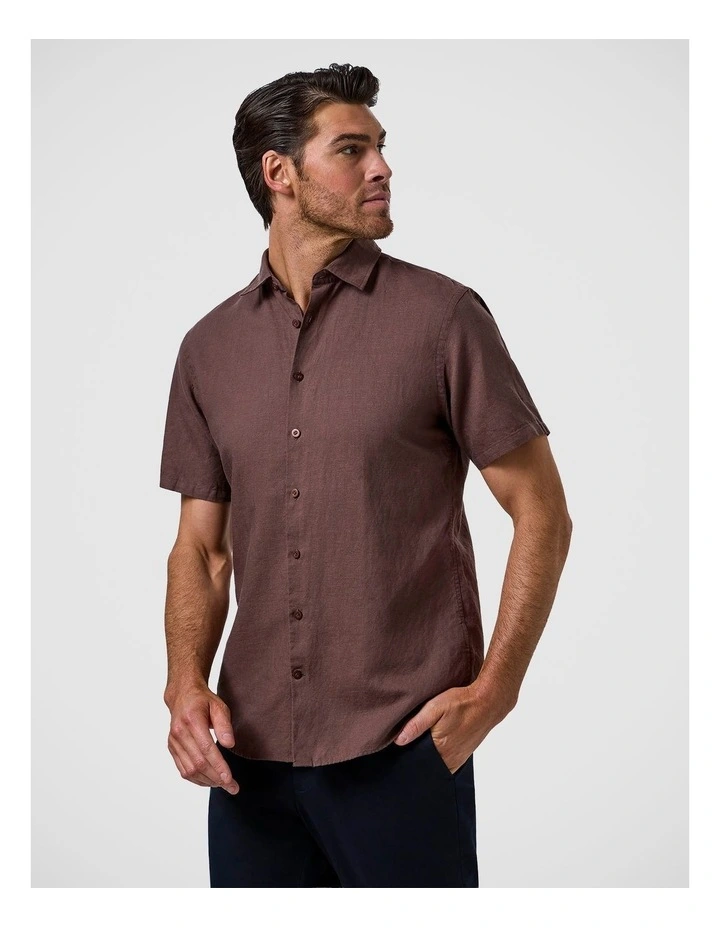 Torquay Modern Fit Shirt In Coffee image 3
