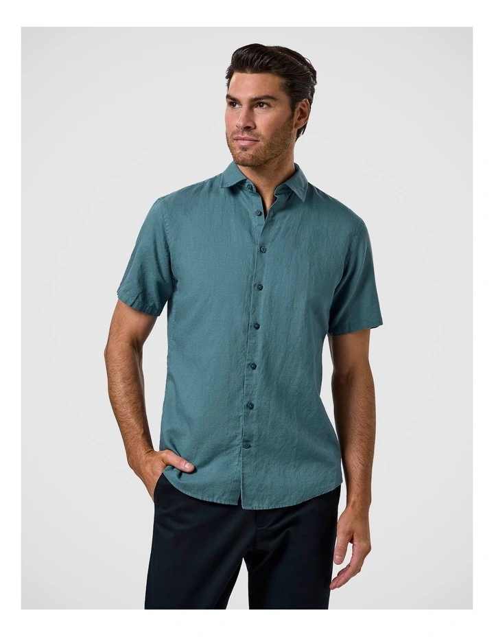 Torquay Modern Fit Shirt In Teal image 1