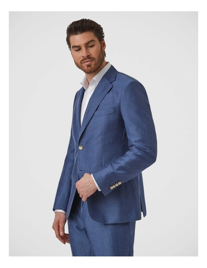 Auburn Modern Fit Sports Jacket In Blue image 4