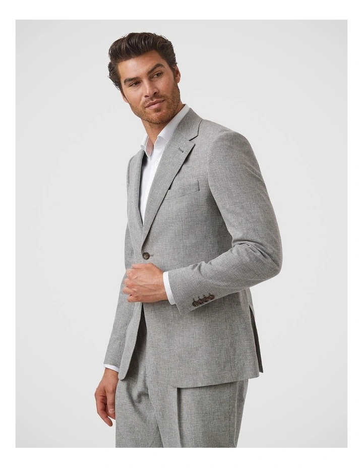 Doncaster Modern Fit Sports Jacket in Coffee & Grey image 4