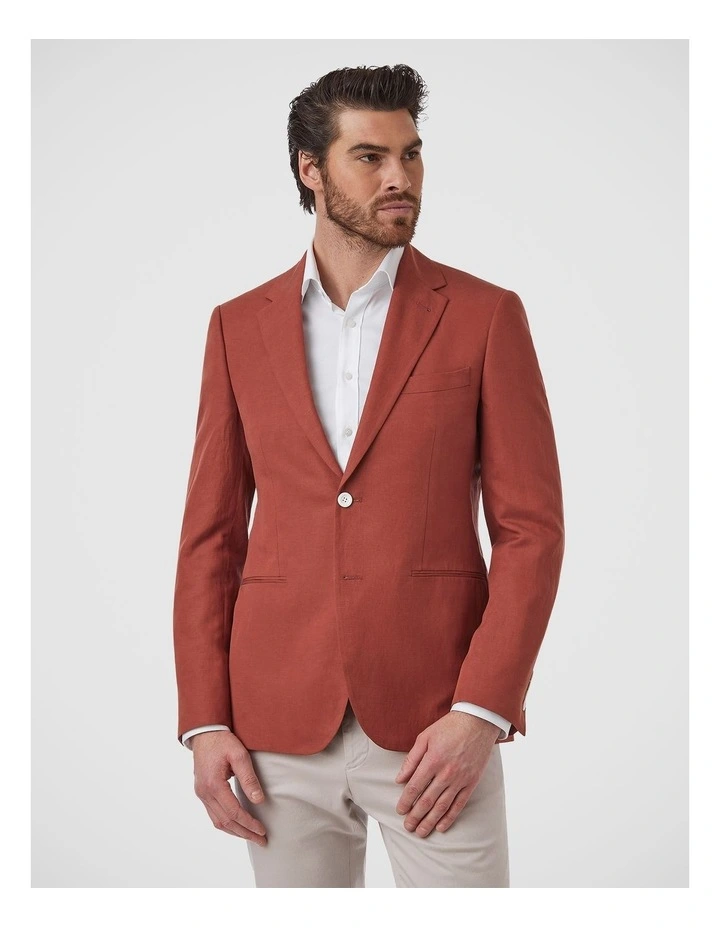 Doncaster Modern Fit Sports Jacket In Rust image 1