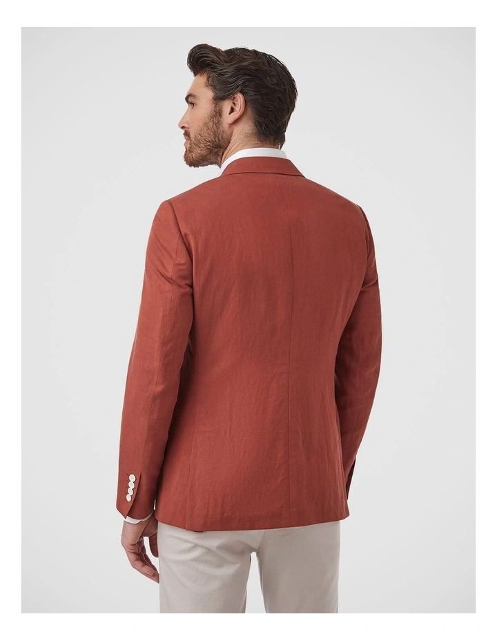 Doncaster Modern Fit Sports Jacket In Rust image 3