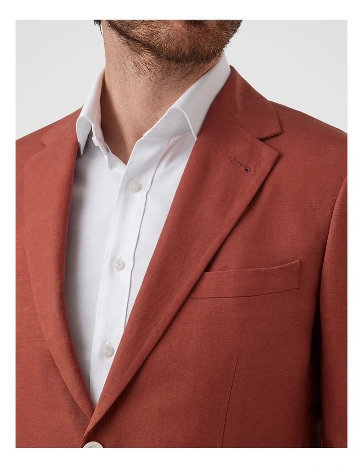 Doncaster Modern Fit Sports Jacket In Rust image 4