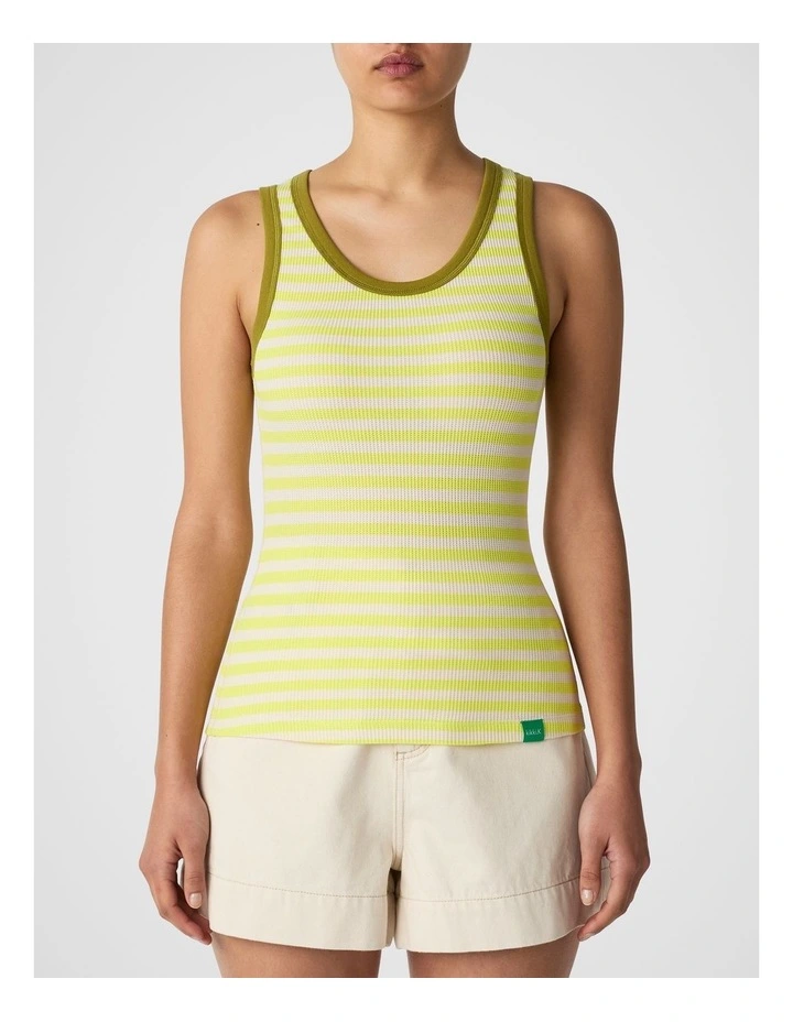 Waffle Knit Tank in Chartreuse image 1