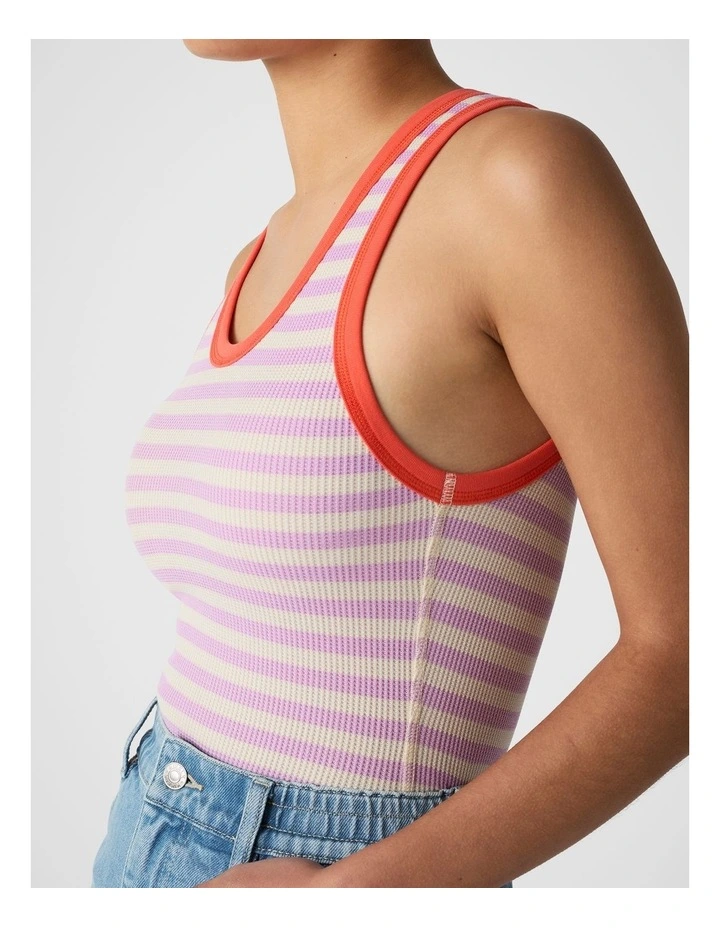 Waffle Knit Tank in Light Pink image 4