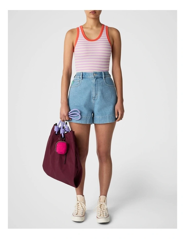 Waffle Knit Tank in Light Pink image 5