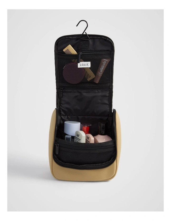 Neoprene Hanging Toiletry Bag In Camel image 2