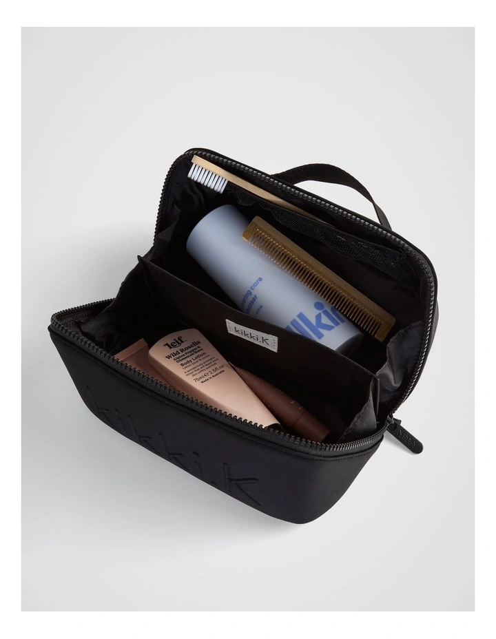 Neoprene Toiletry Pouch in Black image 3