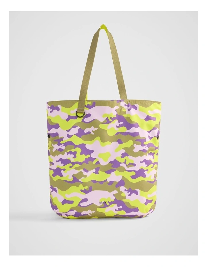 TREK Reversible Tote in Khaki Multi image 1