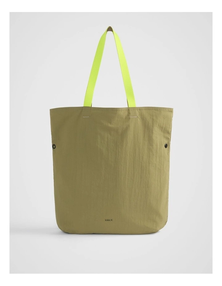 TREK Reversible Tote in Khaki Multi image 2