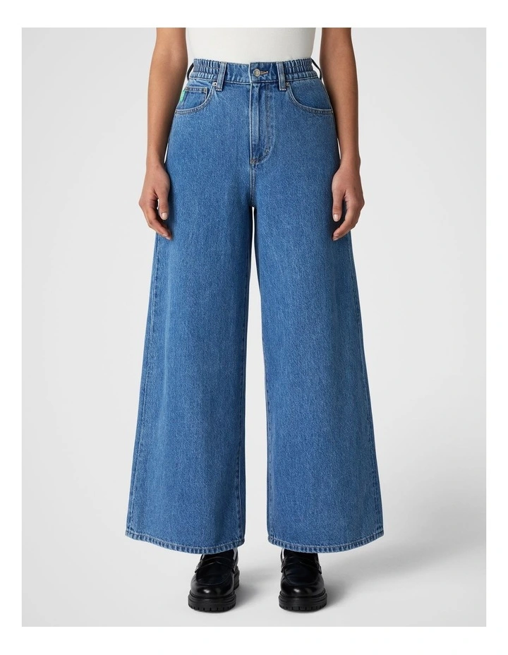 Denim Wide Leg Jean in Washed Indigo image 1