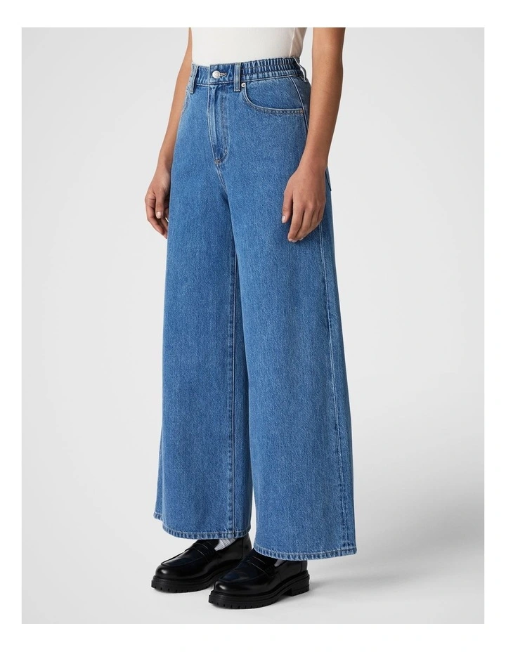 Denim Wide Leg Jean in Washed Indigo image 2