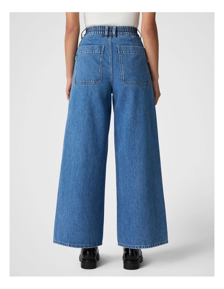 Denim Wide Leg Jean in Washed Indigo image 3