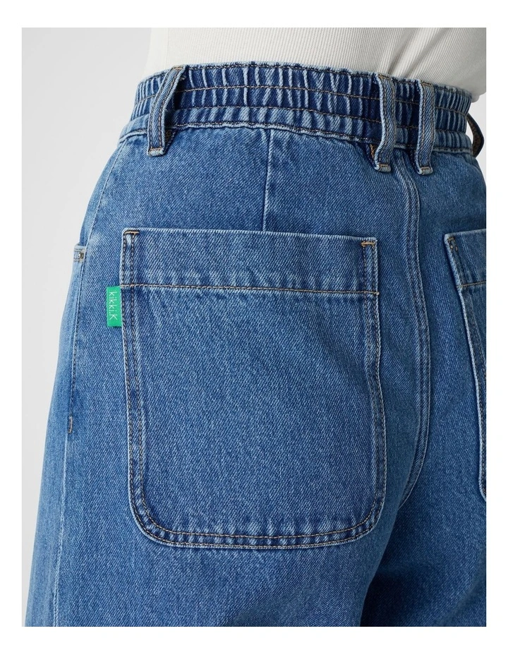 Denim Wide Leg Jean in Washed Indigo image 4