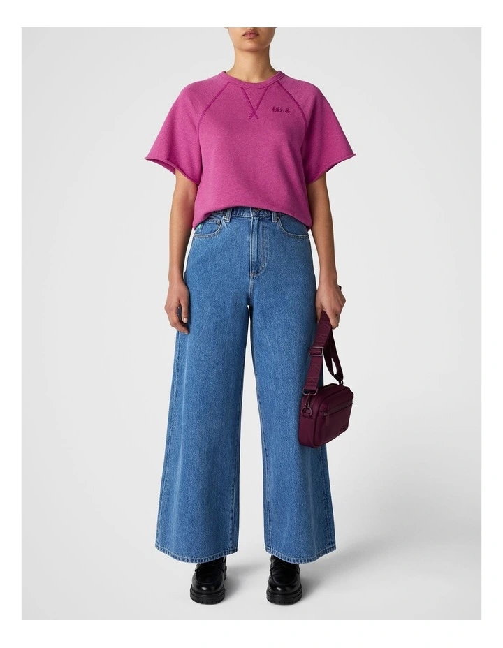 Denim Wide Leg Jean in Washed Indigo image 5