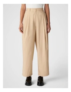 Pleated Pant in Beige