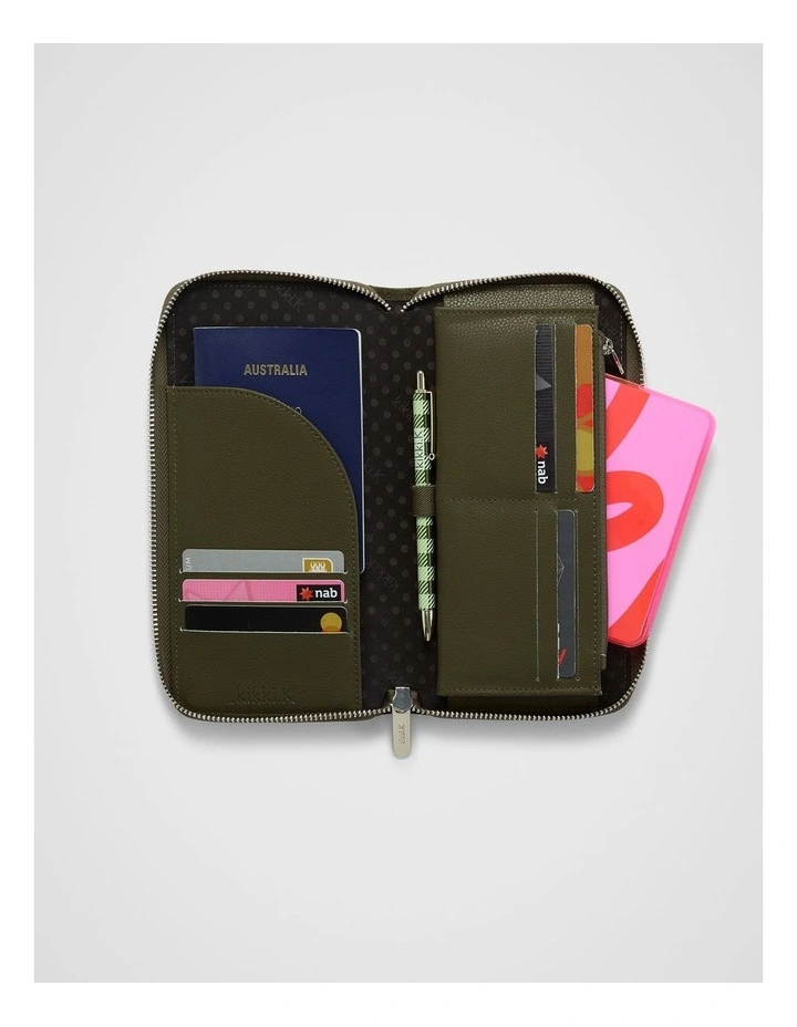 Dot Continental Wallet in Olive image 2