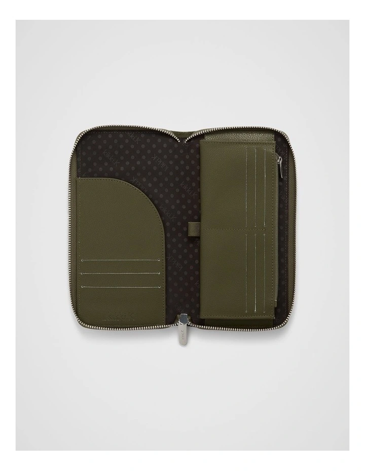 Dot Continental Wallet in Olive image 3