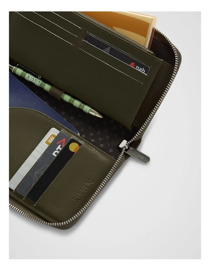 Dot Continental Wallet in Olive image 5