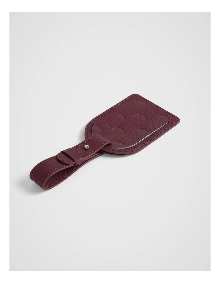 Dot Luggage Tag in Plum image 2