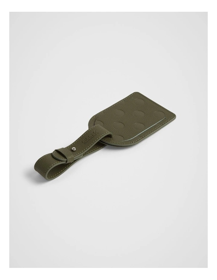 Dot Luggage Tag in Olive image 2