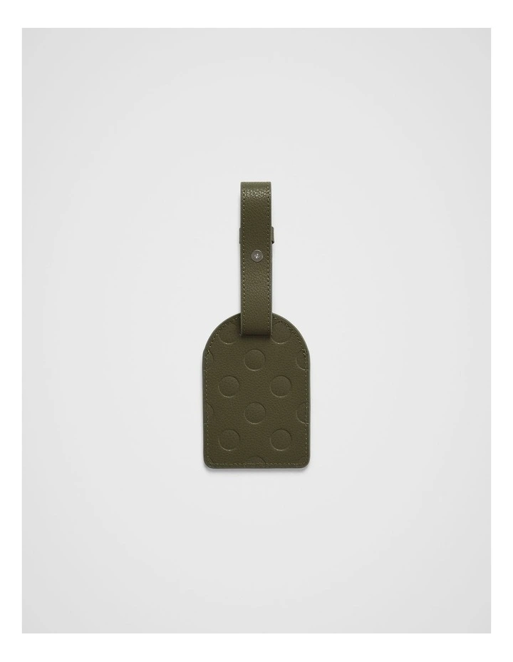 Dot Luggage Tag in Olive image 3