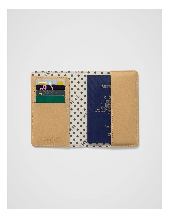 Dot Passport Holder in Camel image 2