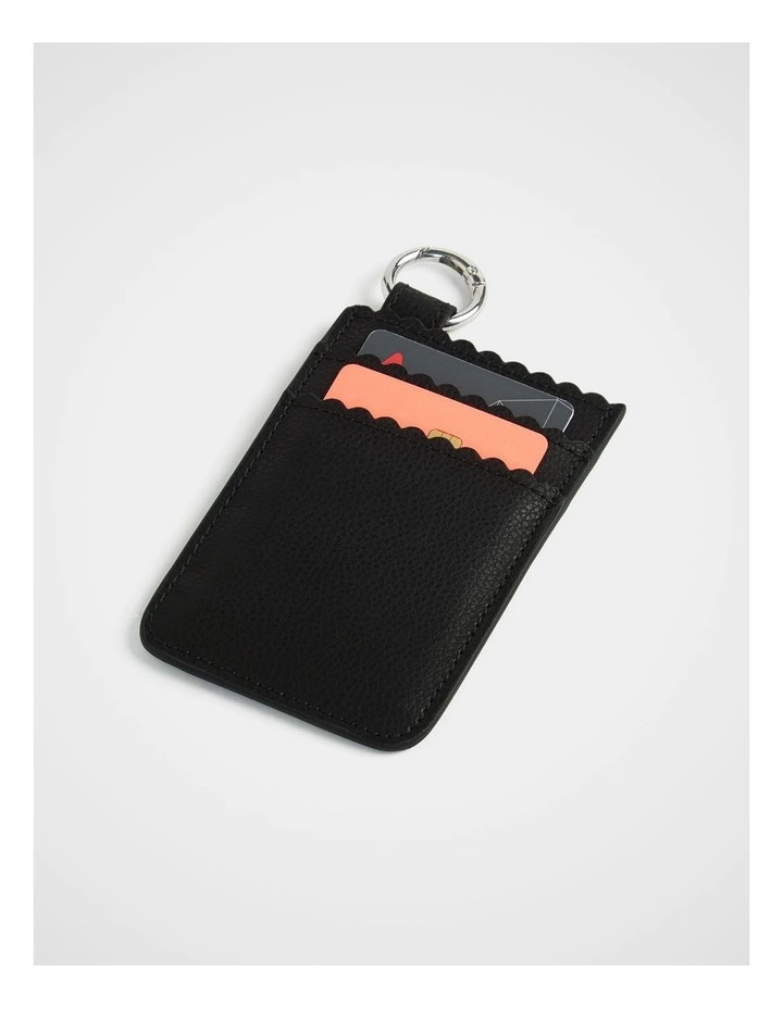 Mini Card Leather Wallet in Black image 2