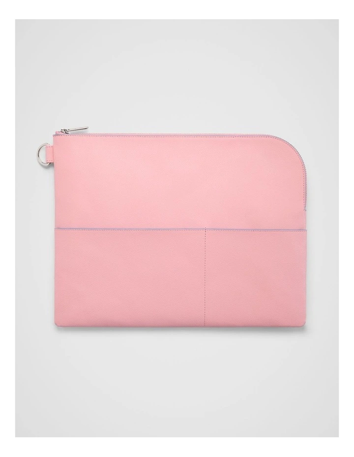 Pocket Laptop Leather Satchel 13-Inch in Pink image 1