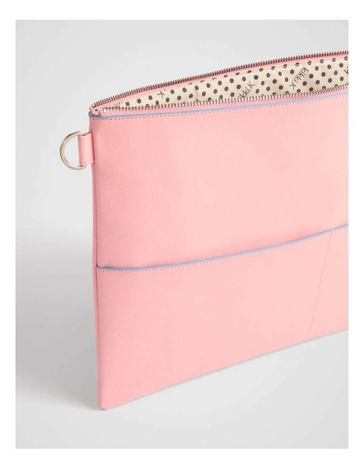 Pocket Laptop Leather Satchel 13-Inch in Pink image 3