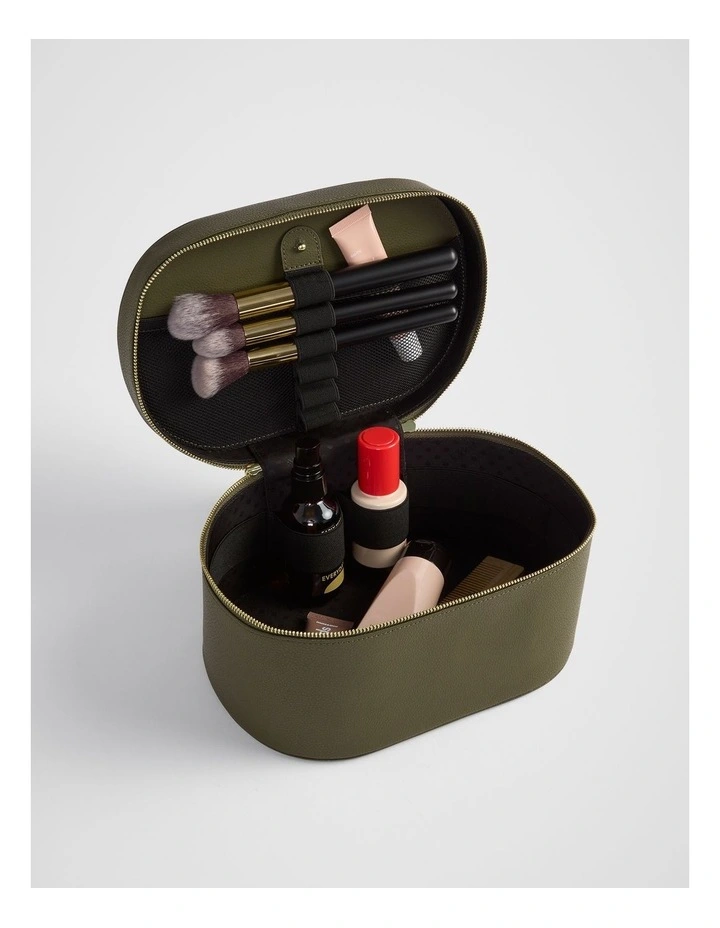 Traveller Cosmetics Case in Olive image 2