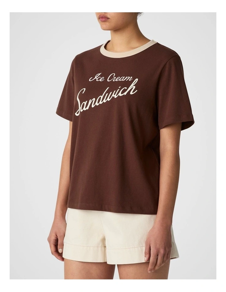 Scoop Society T-Shirt in Brown image 3