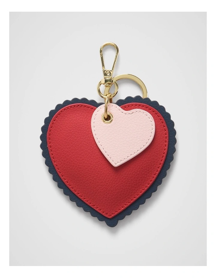 Personalise-It Heart Bag Charm Keyring in Red image 1
