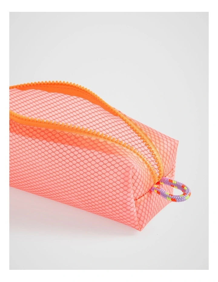 Neon Mesh Pouch in Neon Orange image 2