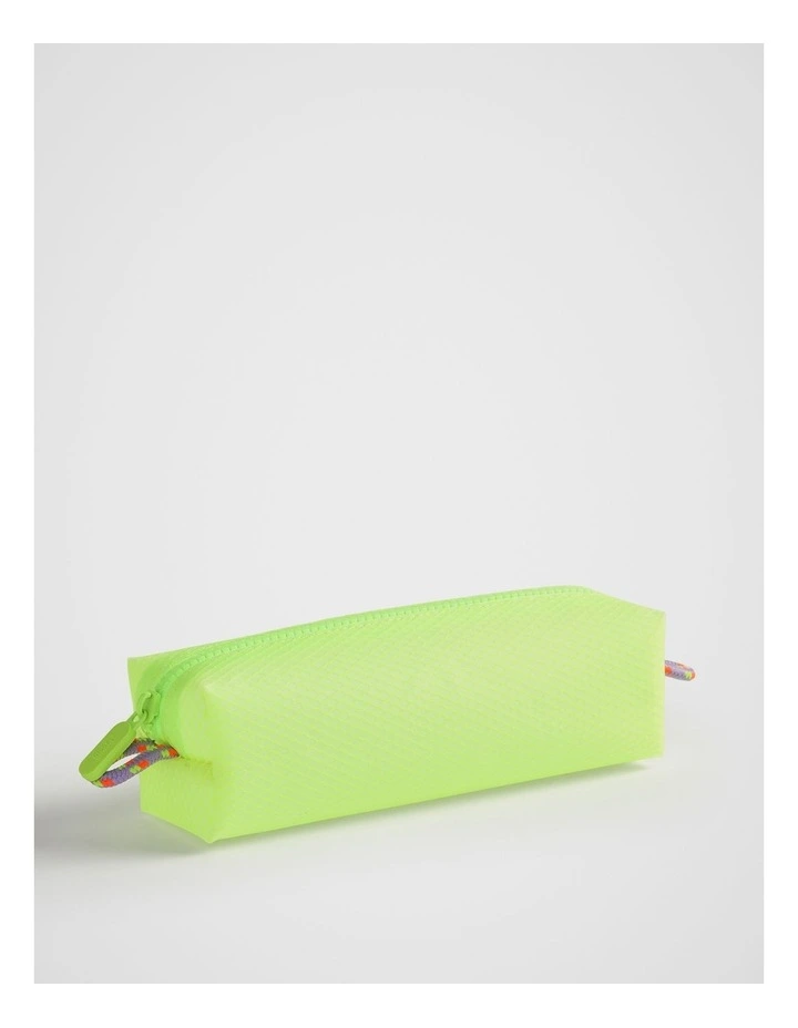 Neon Mesh Pouch in Neon Yellow image 1