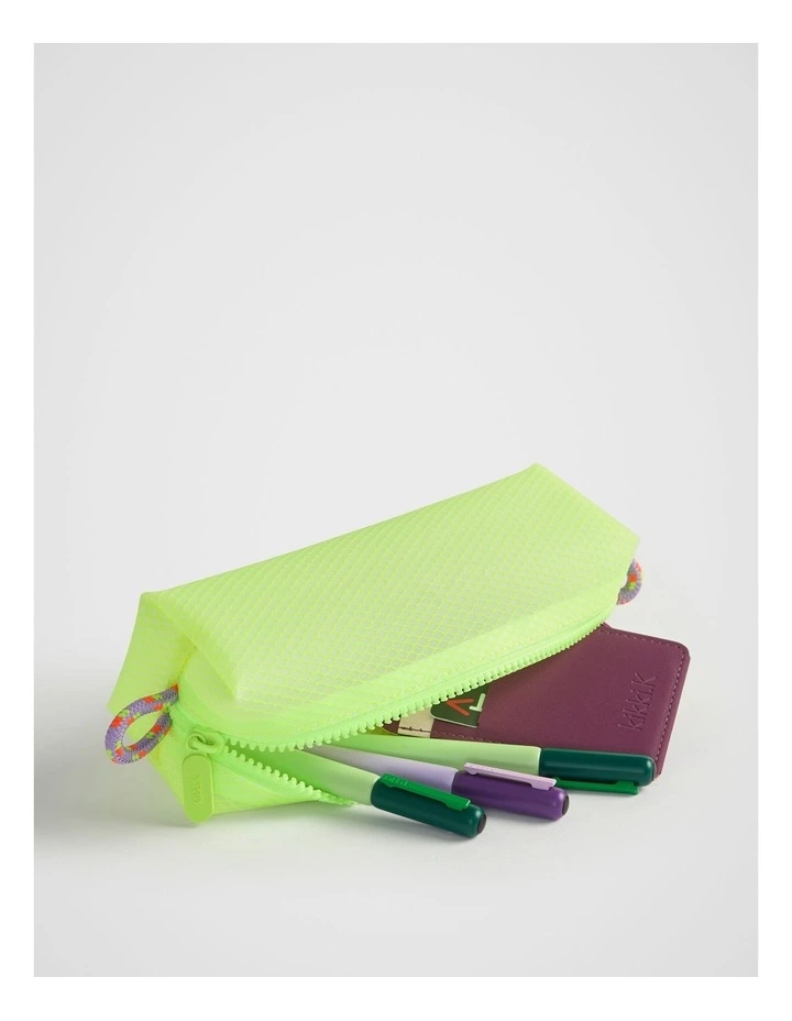 Neon Mesh Pouch in Neon Yellow image 3