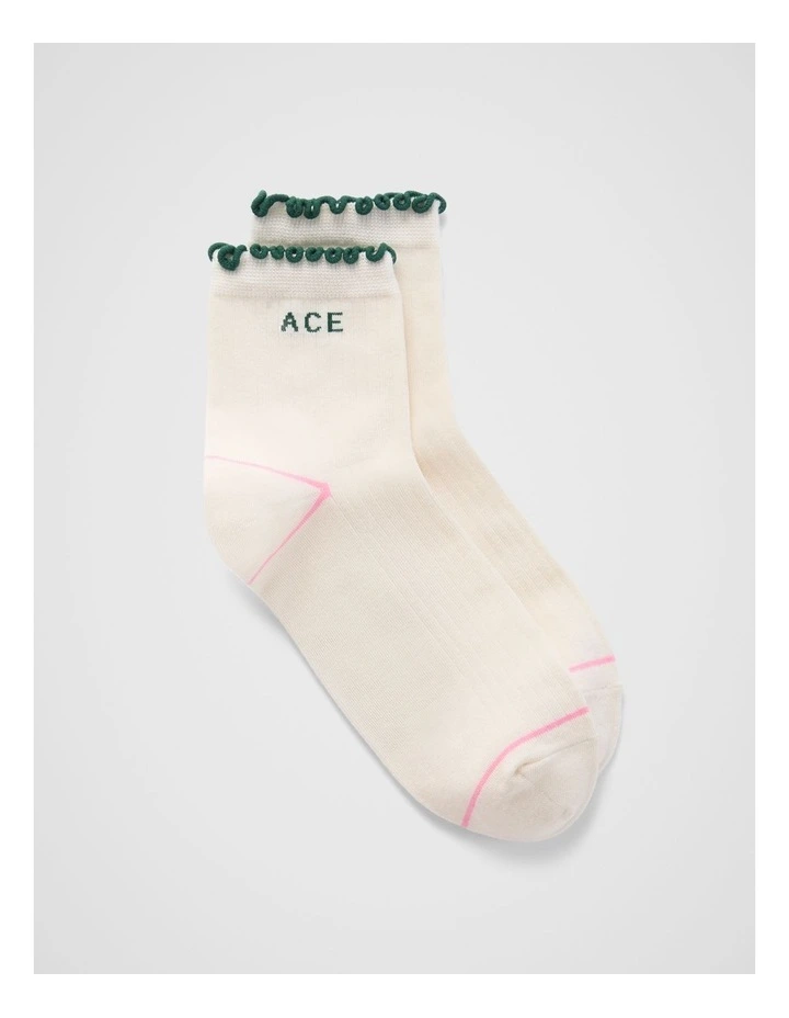 Frill Sock in Ivory image 1