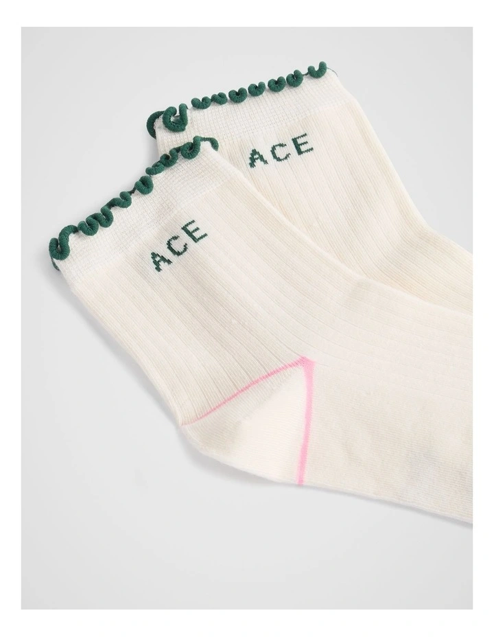 Frill Sock in Ivory image 2