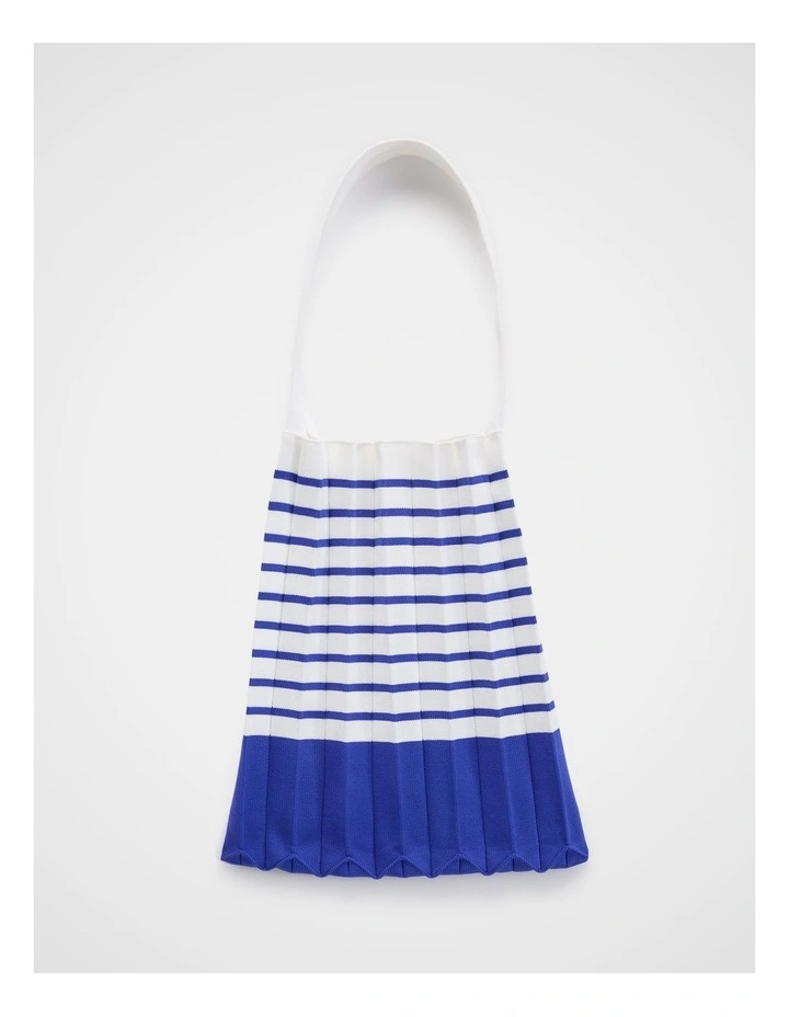 Accordion Stripe Knit Bag in Blue image 1