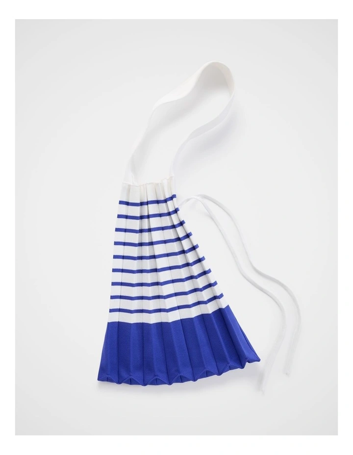 Accordion Stripe Knit Bag in Blue image 4